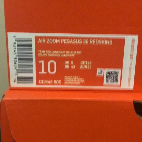 Nike Zoom Pegasus 36 Washington Redskins - Picture 8 of 11